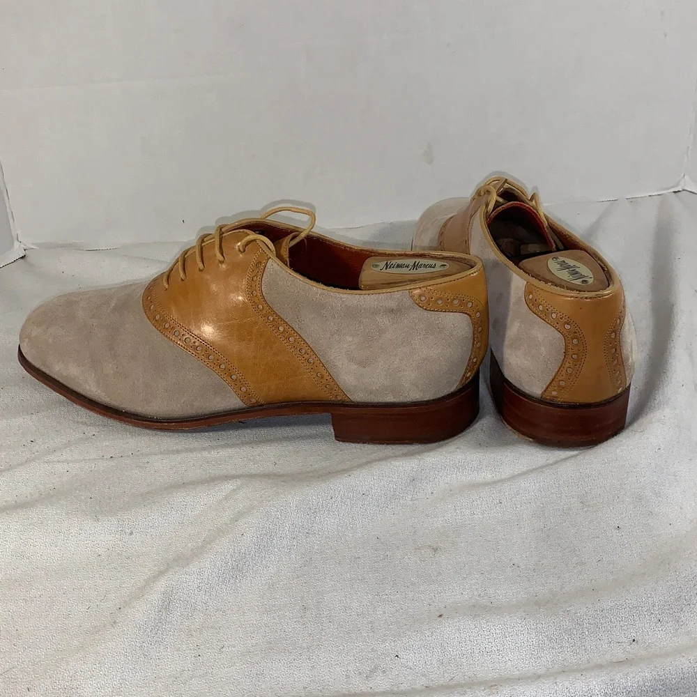 Men's Florsheim  by Duckie BrownTwo-Tone Brown /Tan and Beige Suede Saddle Shoe